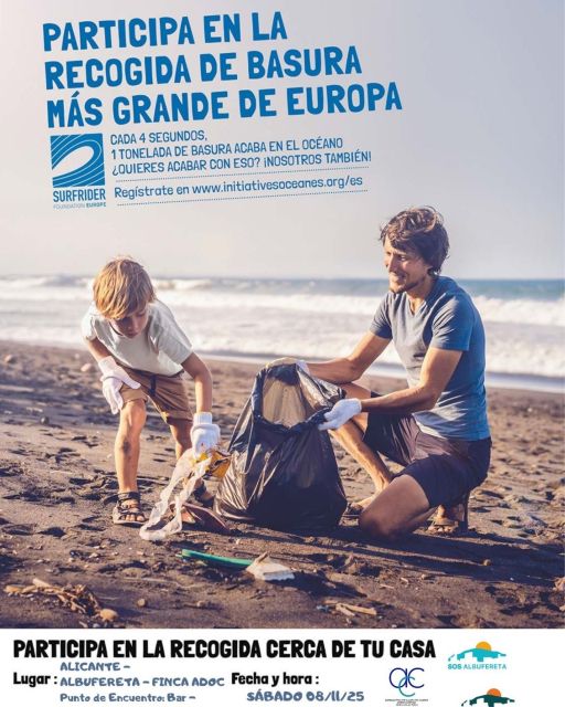 Notición! @surfrider y @asambleacivicaxelclimapv nos acompañarán en la siguiente limpieza del barrio!
Como sabéis organizamos las salidas de limpieza el último domingo de mes. 
Pero la del Octubre, la movemos al primer sábado de Noviembre día 8, ya que tenemos una colaboración especial con la organización SufRider y de la Asamblea Cívica por el Clima. 

Y colaboraremos con esta limpieza en especial, en el recuento re recogida de basura marina que hacen ellos por todo el globo 🌍
 Ellos aportan el material y pancartas y será algo distinto, una mañana de fiesta convivencia por el barrio y el medio ambiente. 

Sábado 8 de Noviembre
10.00 am Frente a La Familia

Si puedes venir regístrate, ellos, que llevan trabajando ya mucho tiempo en el litoral, tienen un seguro y nos ofrecen esa cobertura. 
https://www.initiativesoceanes.org/es/collecte/nettoyage-plage-alicante-11/

En el botón "Participa" se abre un formulariode nombre, e-mail y una contraseña (la que quieras). Y con eso ya está 💙🤍

¡Anímate a venir!

----------
@alicantedondevas @coordinadoraalicantelimpia @alicanteayto @hacesalicante @alicantenecesita @uniralacant @12tv_alicante @alicanteenaccion @ppalicanteciudad
@psoe_ayuntamiento_alicante @compromisalacant @@vox.alicante.capital @eualacant 
@informacion.es @ondaceroalicante  @radio@radioalicante @proyectoterraalicante  @alicanteplaza_es @alacantplan @alacantenbici @avvravalroig @asociacion_juntos_avanzamos